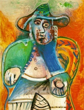  kubistisch Malerei - Vieil homme assis 1970 kubistisch